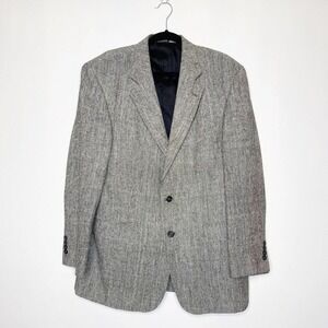 Oscar De La Renta Silk Blazer Gray Size 42R